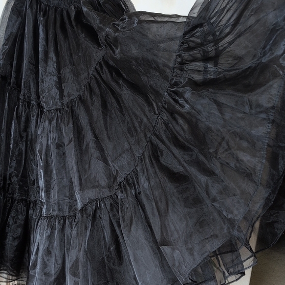 Grace Karin Elegant Black Tiered Organza Ruffle Skirt - Picture 4 of 5